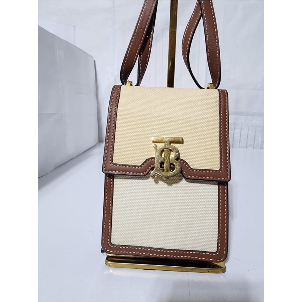 Authentic Burberry Thomas Burberry TB Shoulder Bag Brown/Cream - Picture 14 of 14
